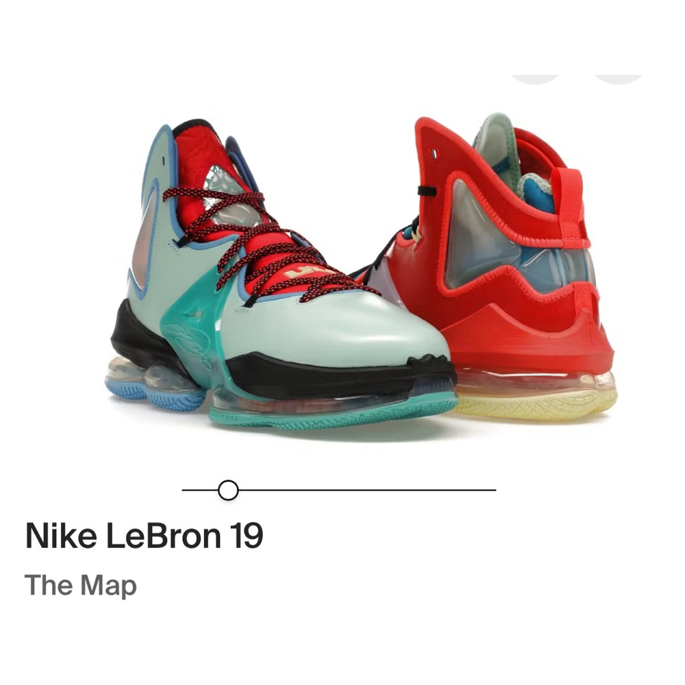Nike LeBrone 19 LeBronival The Map Youth 4.5 High Top Basketball Sneakers